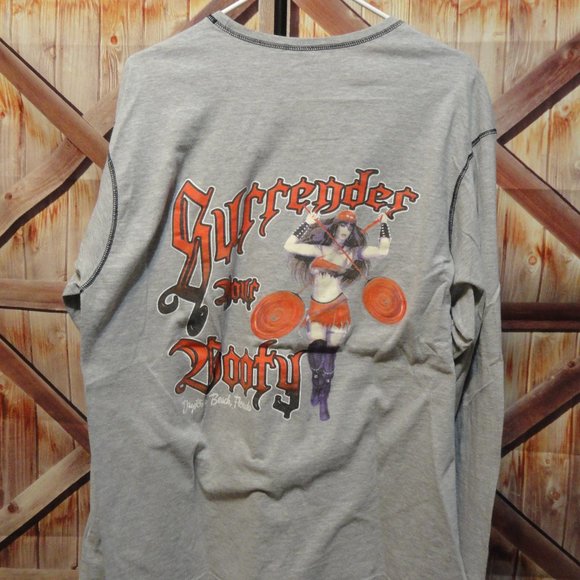 Pirate Girl Surrender your Booty Daytona Beach Fl Fun T~EUC~ - Picture 1 of 5